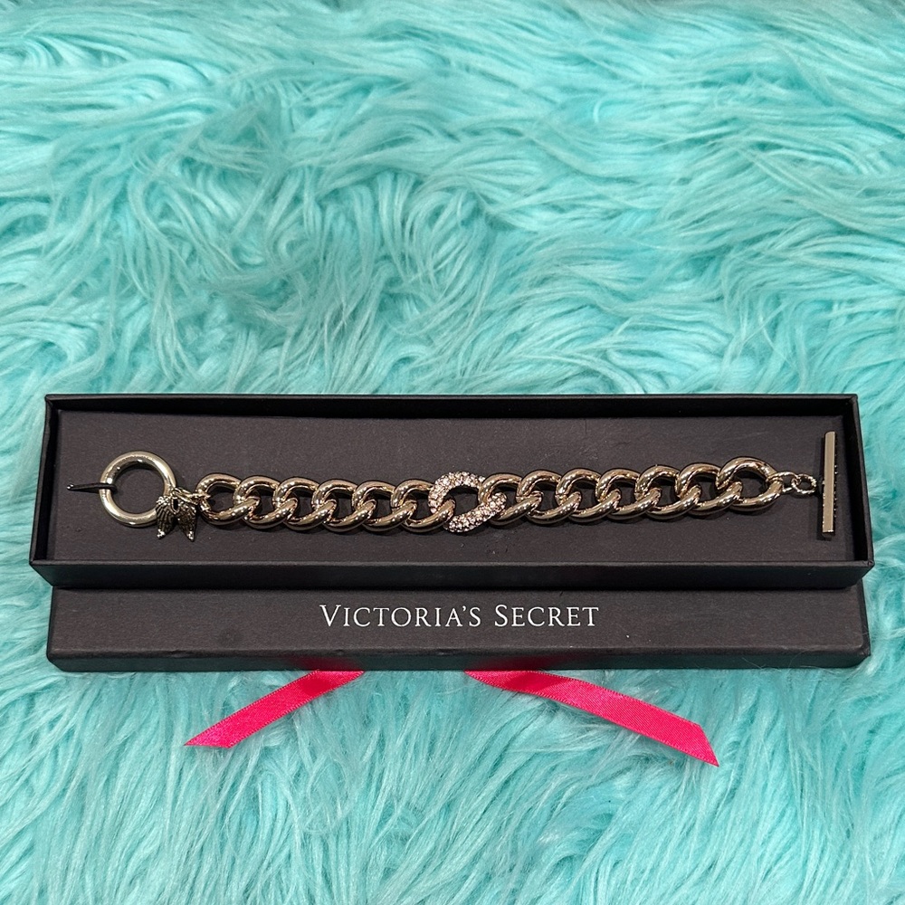 #254  Victoria's Secret Gold Bracelet with Rhinestones new with box